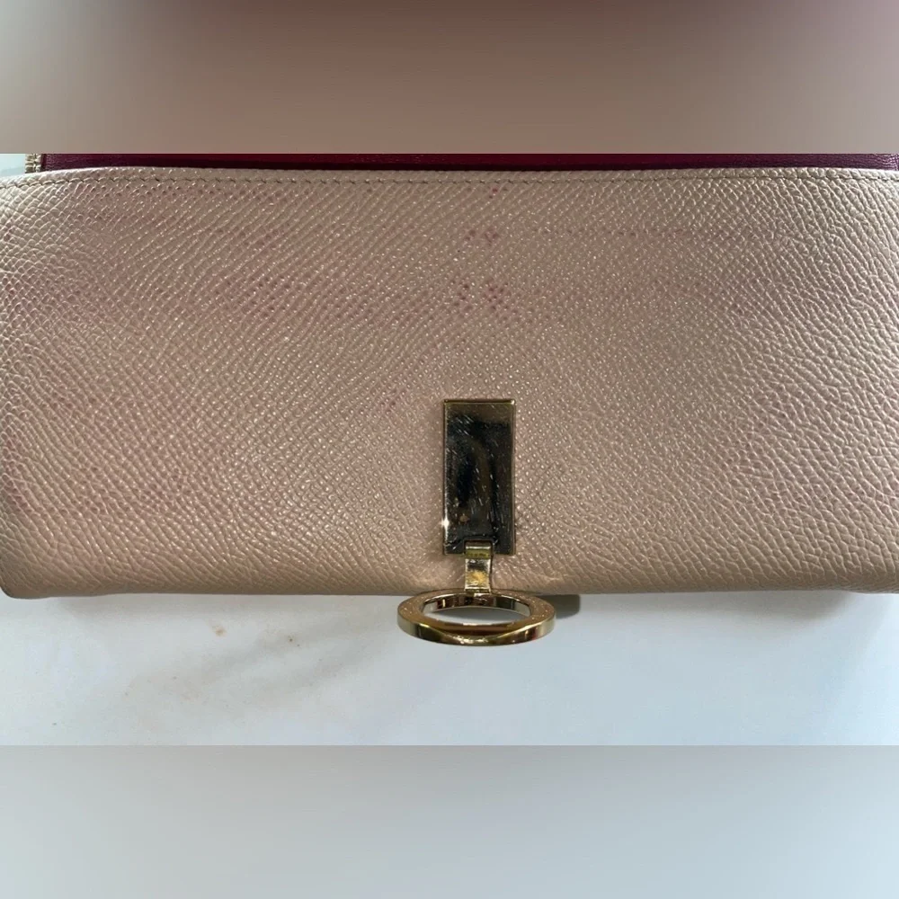 Bvlgari Bulgari Long Leather Wallet With Chain Beige/Cream/Tan B.zero1 Ring Red